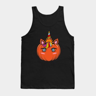 Unicorn Pumpkin Face Tank Top